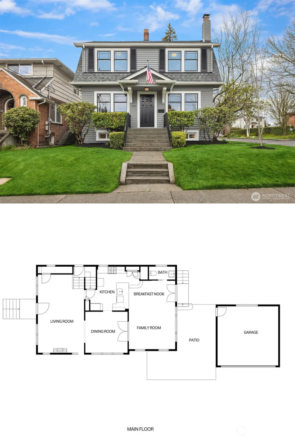Colonial-Style 4-Bedroom Home for a Corner Lot with Bonus Room and Detached Single Garage (2,788 Sq. Ft. Floor Plan)