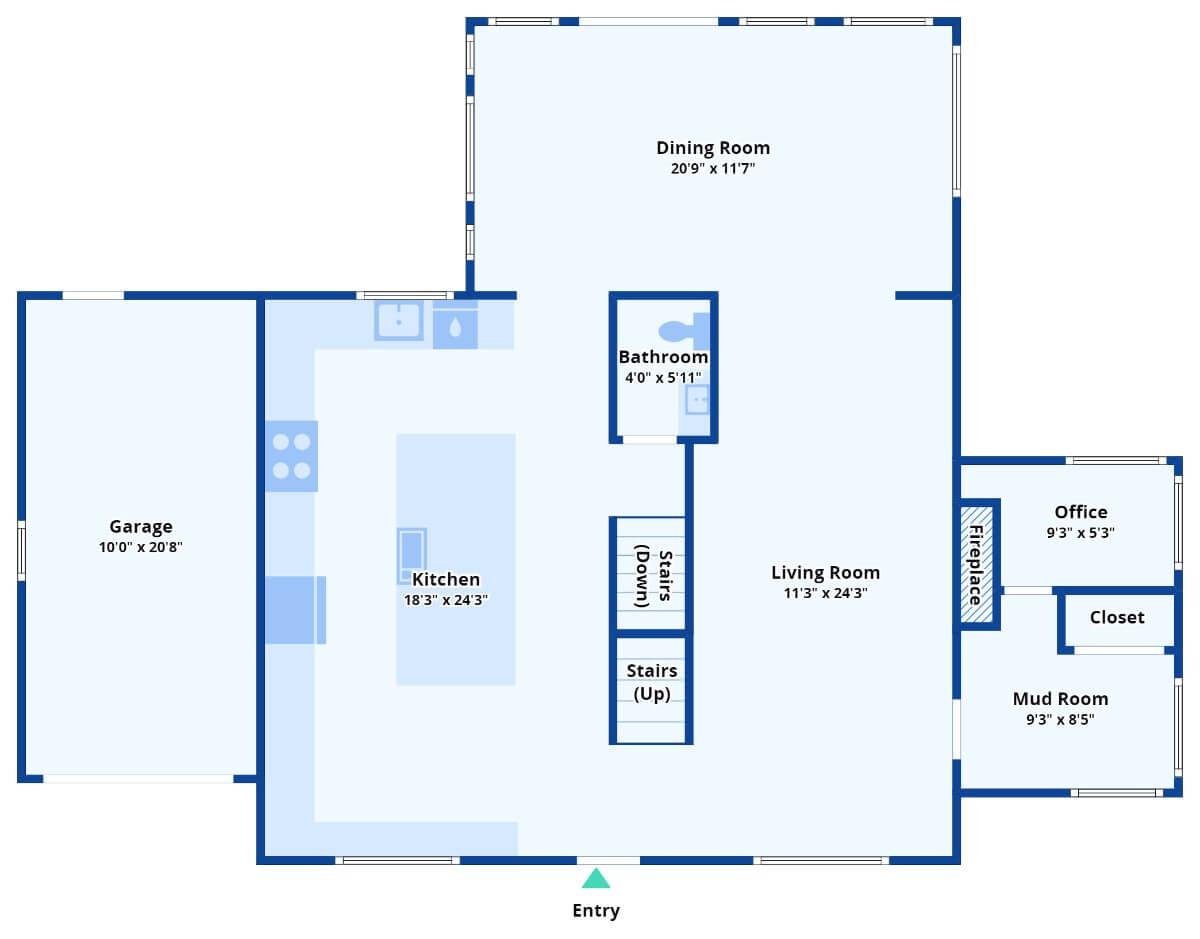Thoughtfully Laid Out Main Floor with Centralized Kitchen Hub