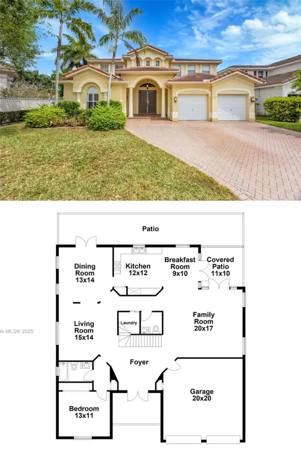 Mediterranean 4-Bedroom Revival-Style Home with Covered Patio and Two-Car Garage (2,747 Sq. Ft. Floor Plan)
