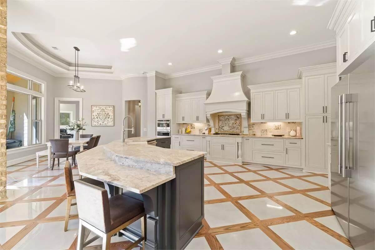 Wow, Look at the Statement Range Hood in This Elegant Kitchen
