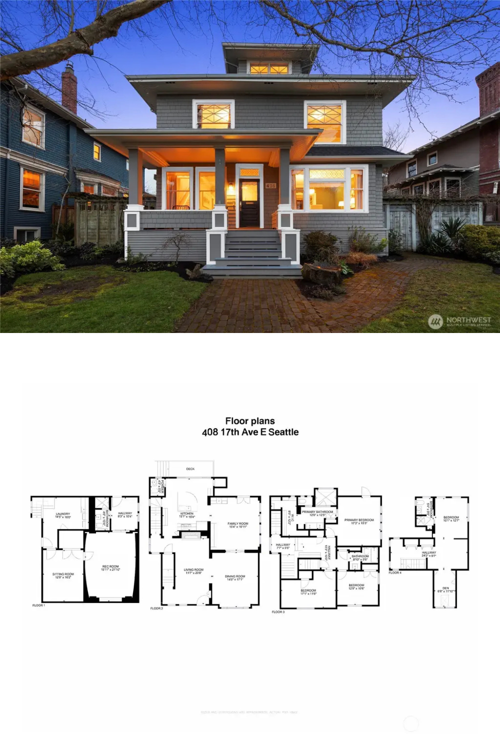 4-Bedroom Craftsman-Style Home with Loft and Front Porch (4,130 Sq. Ft. Floor Plan)
