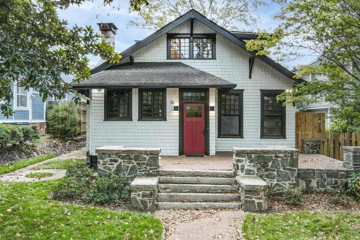 Notice the Classic Craftsman Windows Framing this Inviting Entrance