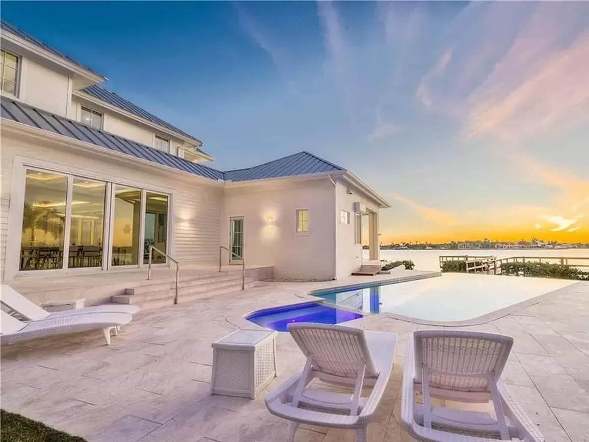Sunset Poolside Retreat With Breathtaking Water Views