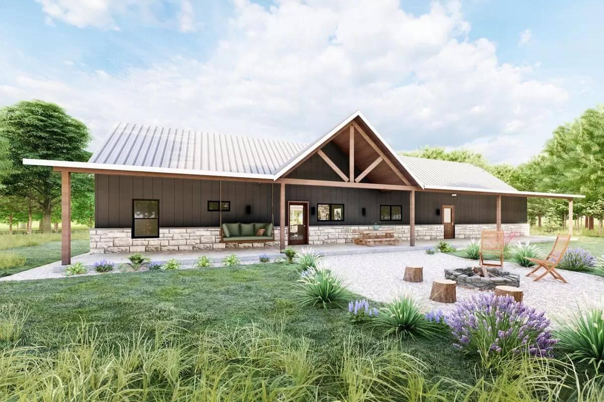 Check Out the Timber Truss Accents in This Backyard Retreat
