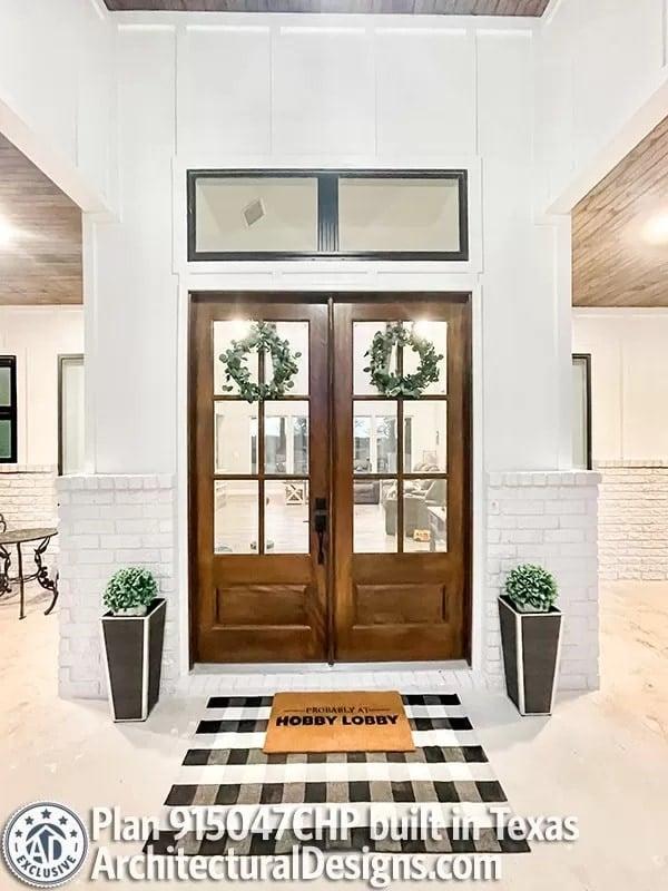 Welcoming Double Doors with Festive Touches
