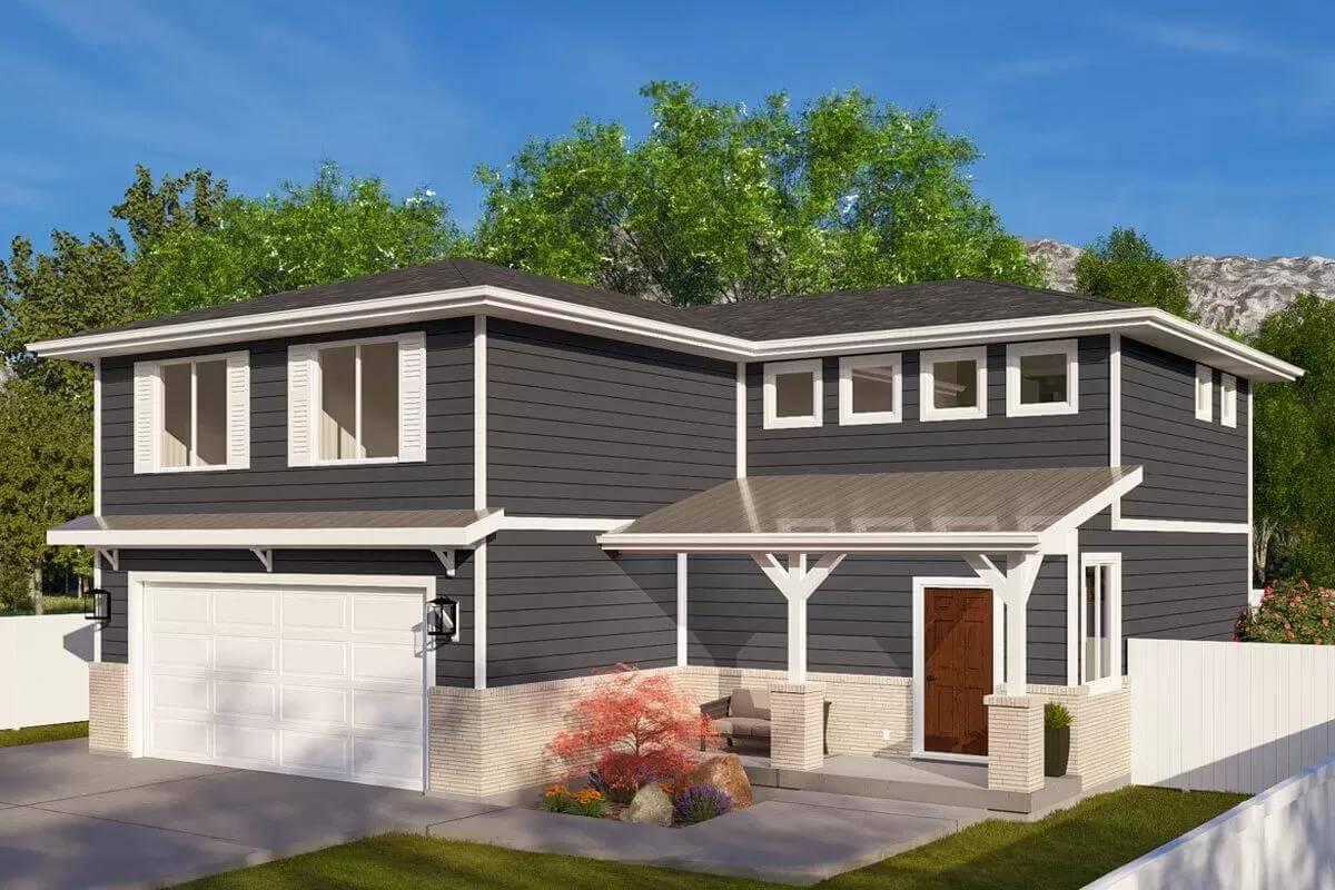 Sleek Craftsman Exterior with Eye-Catching Trim Details