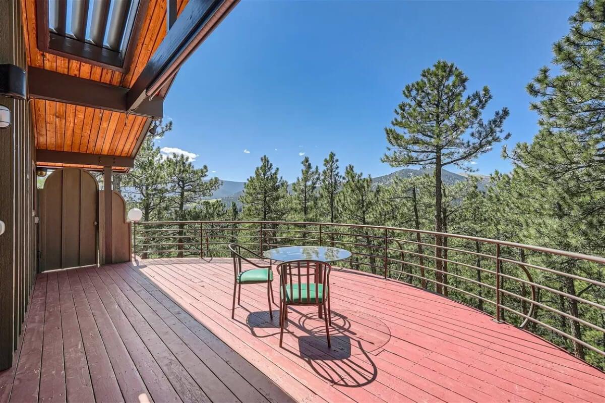 What a View From This Rustic Mountain Deck