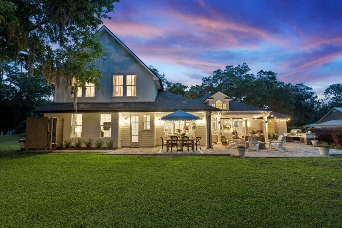 Twilight Magic: Patio Charm Under a Sky of Colors