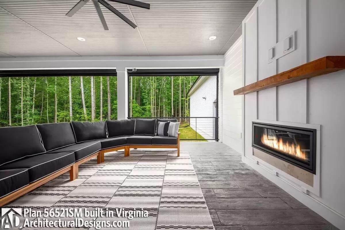 Outdoor Lounge with a Linear Fireplace and Expansive Views—Just Imagine Relaxing Here
