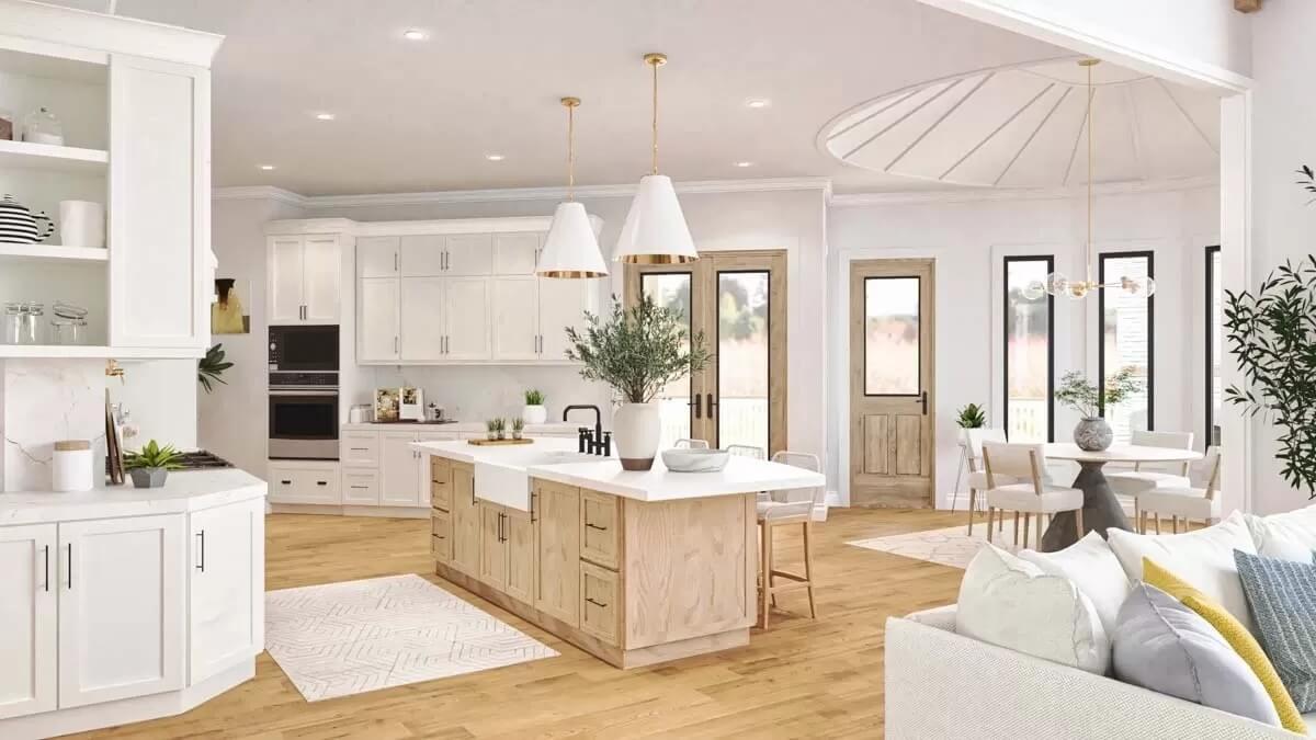 Wow, Look at the Double Pendant Lights Over This Kitchen Island
