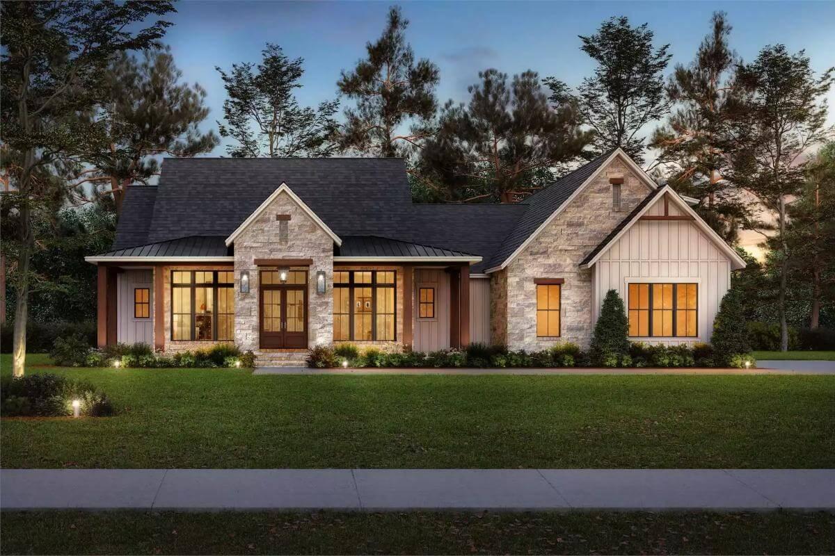 Look at This Craftsman Home with Its Gorgeous Stone Entryway