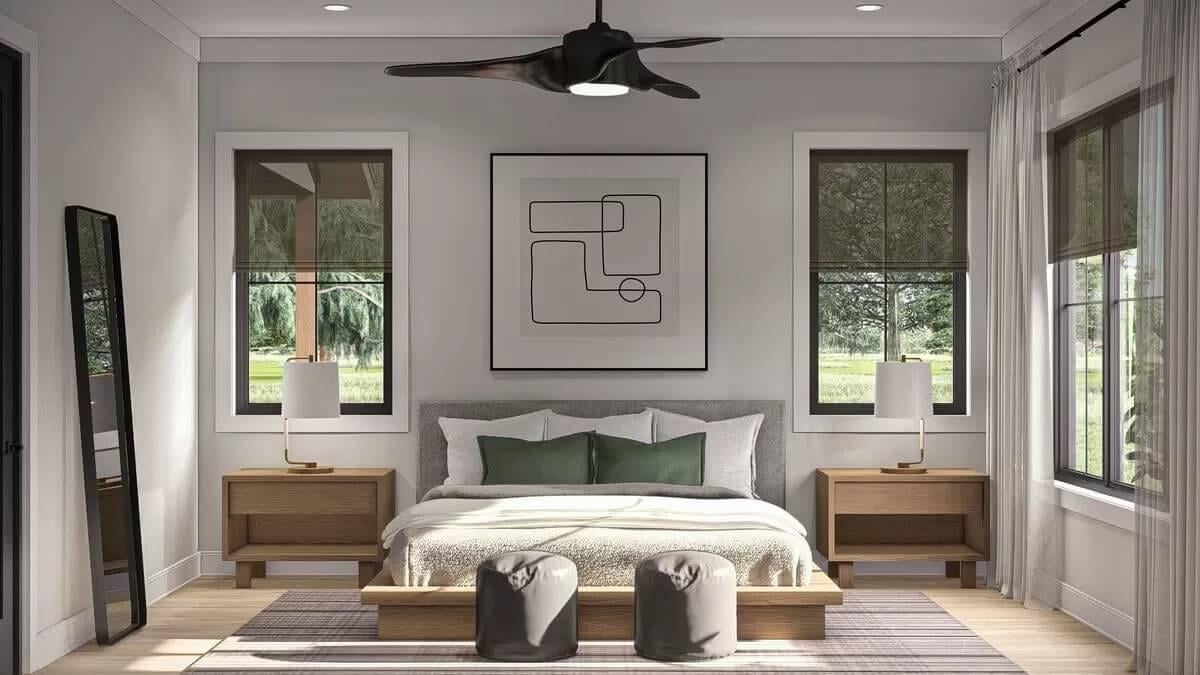 Explore This Minimalist Bedroom with Striking Modern Art