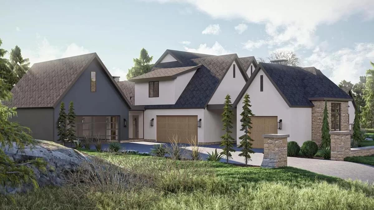 Blending Stone and Modern Lines in This Striking Facade