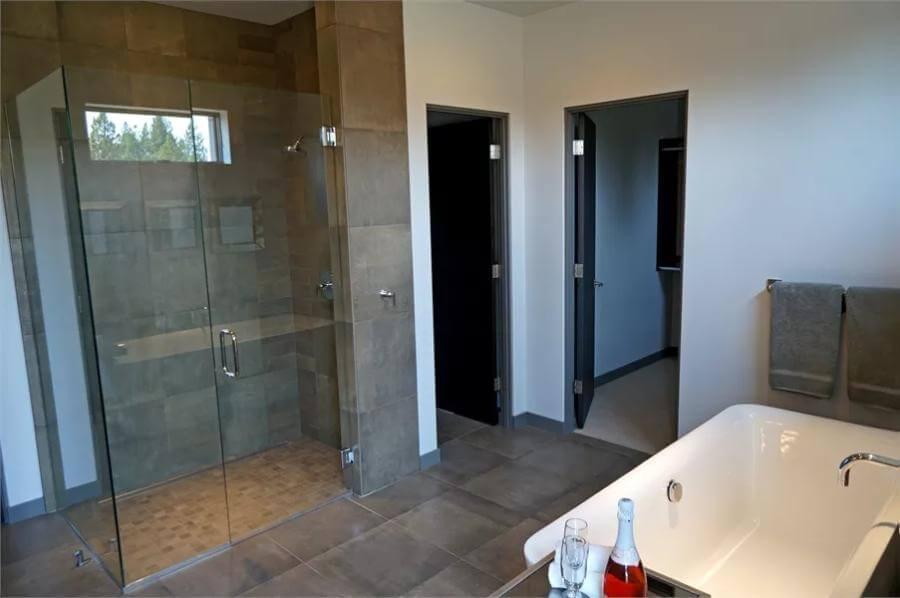 Sleek Bathroom Retreat With Frameless Glass Shower