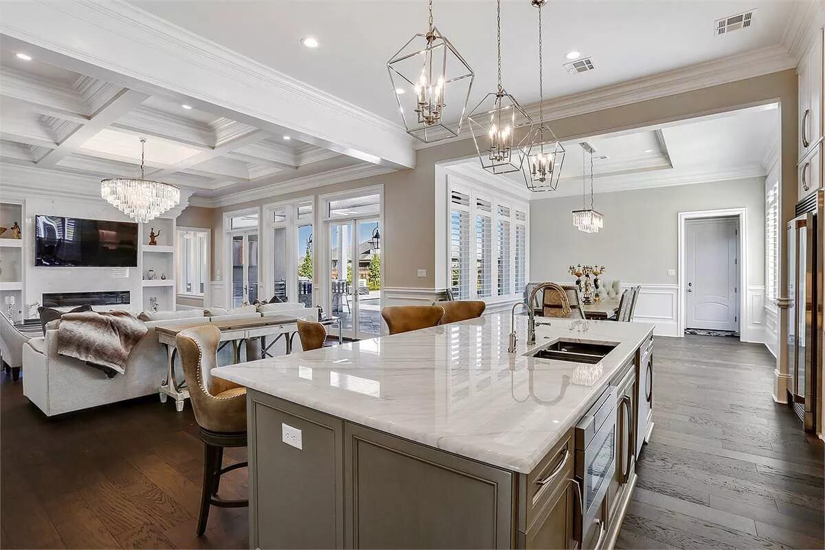 Look at the Seamless Flow From Kitchen to Cozy Living Area