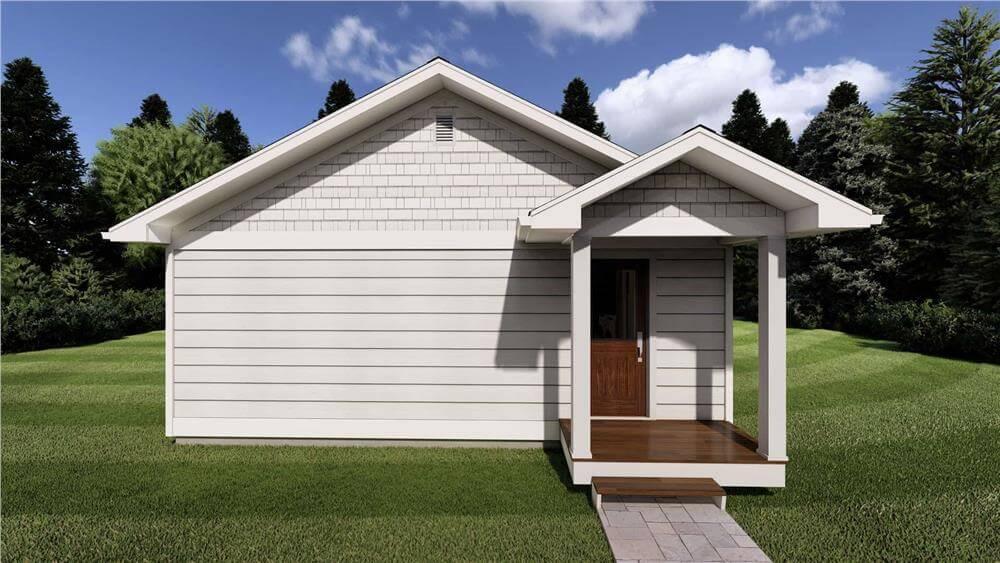 Cozy Back Entrance Complete with a Simple Porch