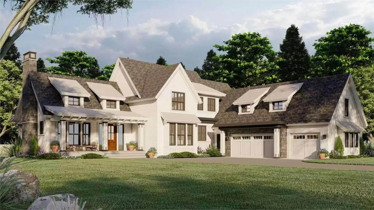 Stunning Craftsman Home with Striking Rooflines and a Quaint Porch