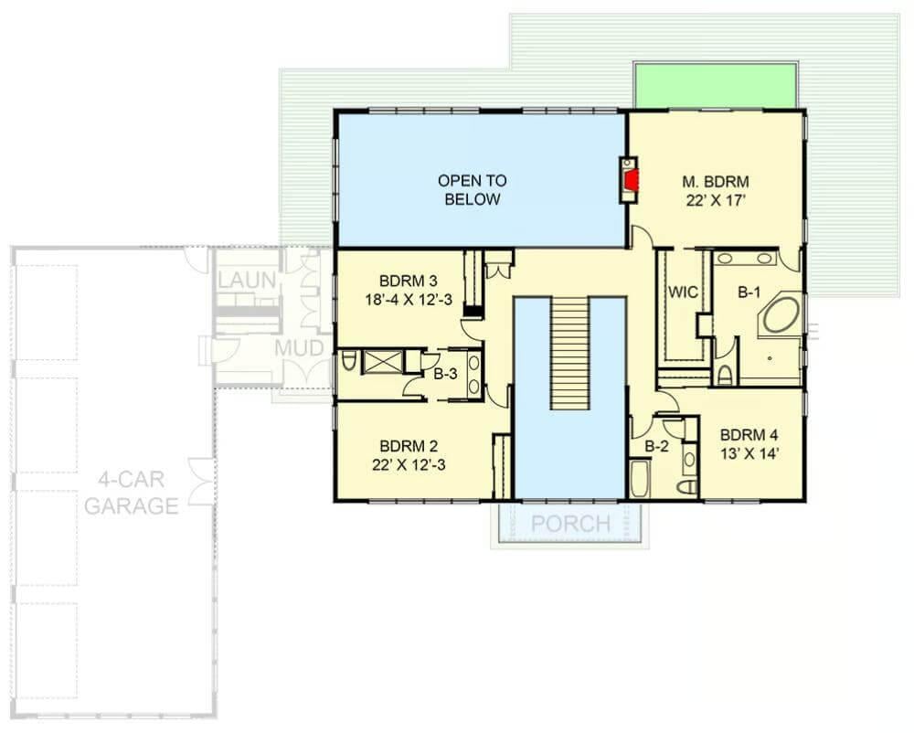 Explore This Spacious Second Floor Layout with an Open Area Below