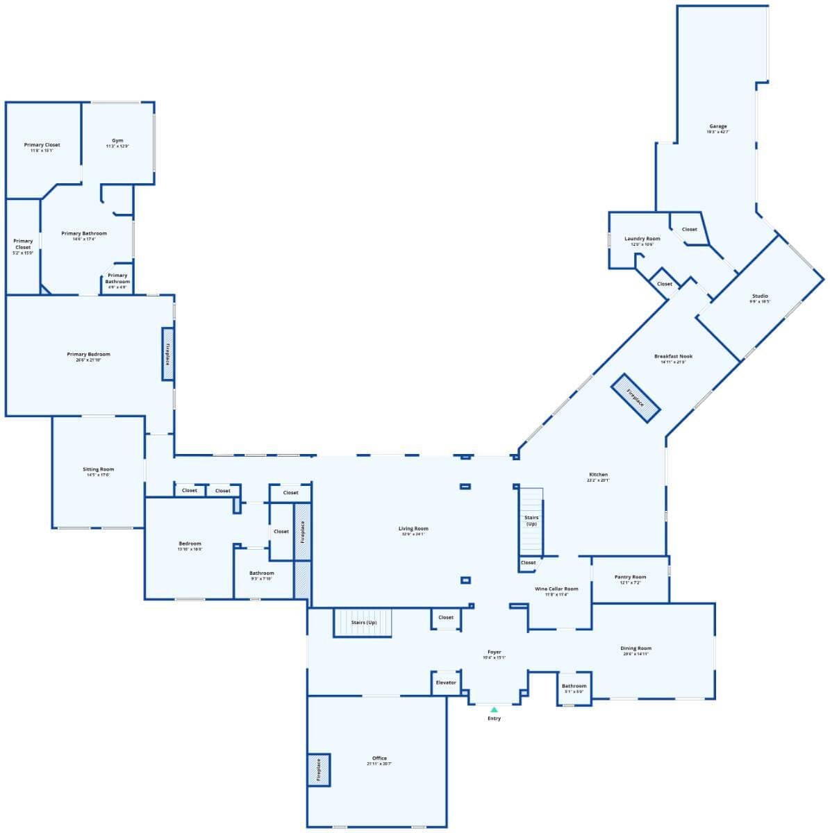 Notice the Expansive Layout with a Dedicated Wine Cellar