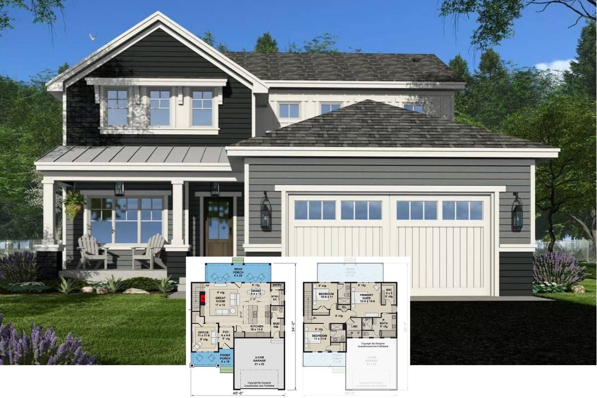 3-Bedroom Craftsman Home with Open Living Space and Dual Porches (Floor Plan)