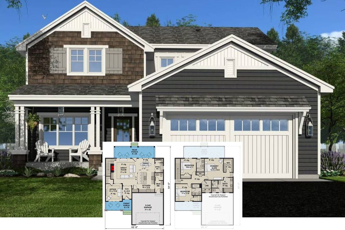 Traditional-Style 3-Bedroom Home with Open Living Space and Double Garage (Floor Plan)