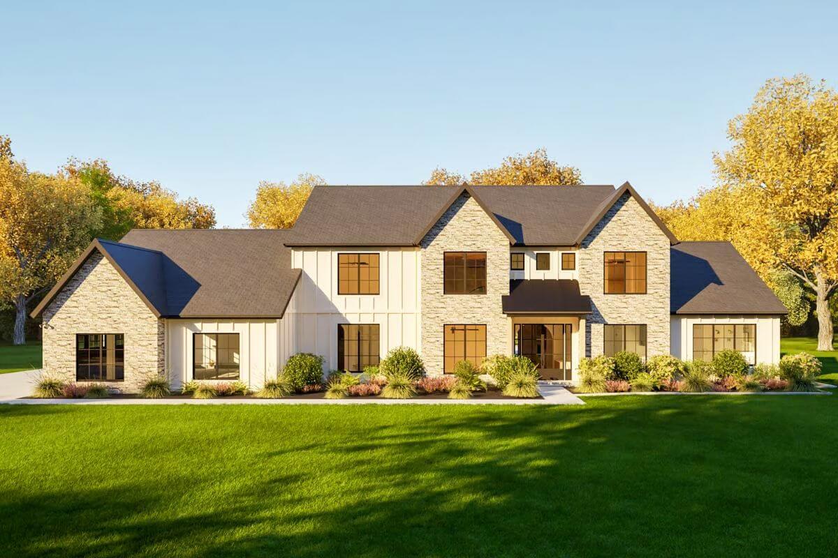 Transitional-Style 4-Bedroom Home with Loft and Covered Patio (Floor Plan)
