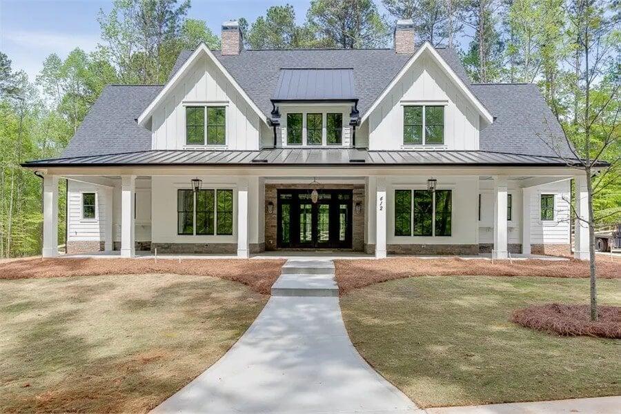 Stunning Traditional Facade with Symmetrical Gables and Dormers