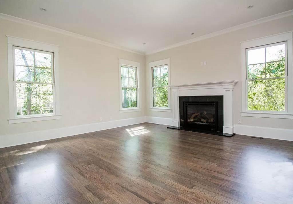 Simple Elegance in an Open Living Space with Classic Fireplace