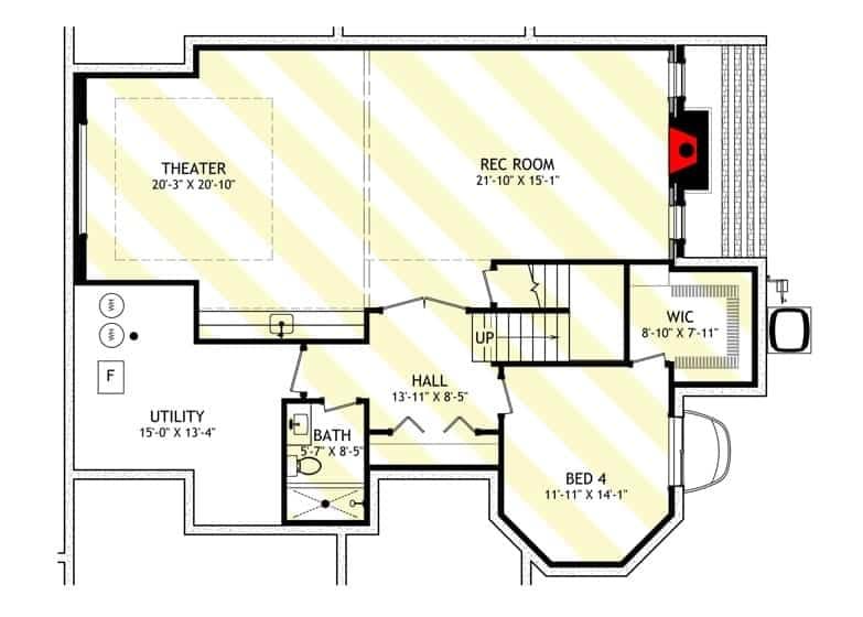 Explore the Versatile Lower Level with Theater and Rec Room