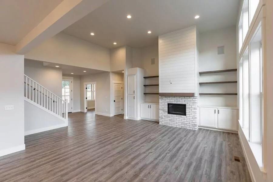 Wow, Notice the Shiplap Fireplace in This Open Living Room