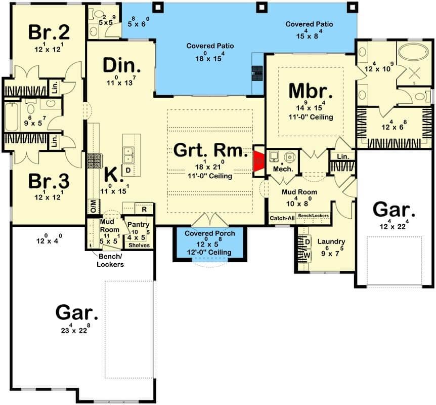 Thoughtful Floor Plan with Dual Covered Patios and Mudroom Convenience