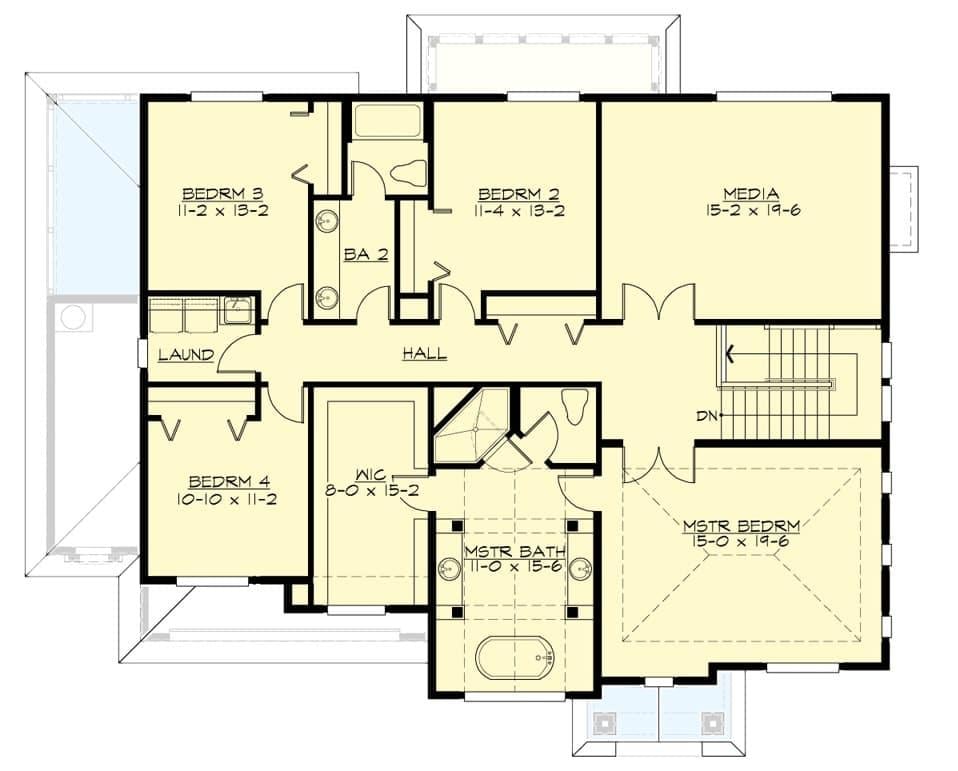 Check Out the Clever Layout of This Spacious Five-Bedroom Floor Plan