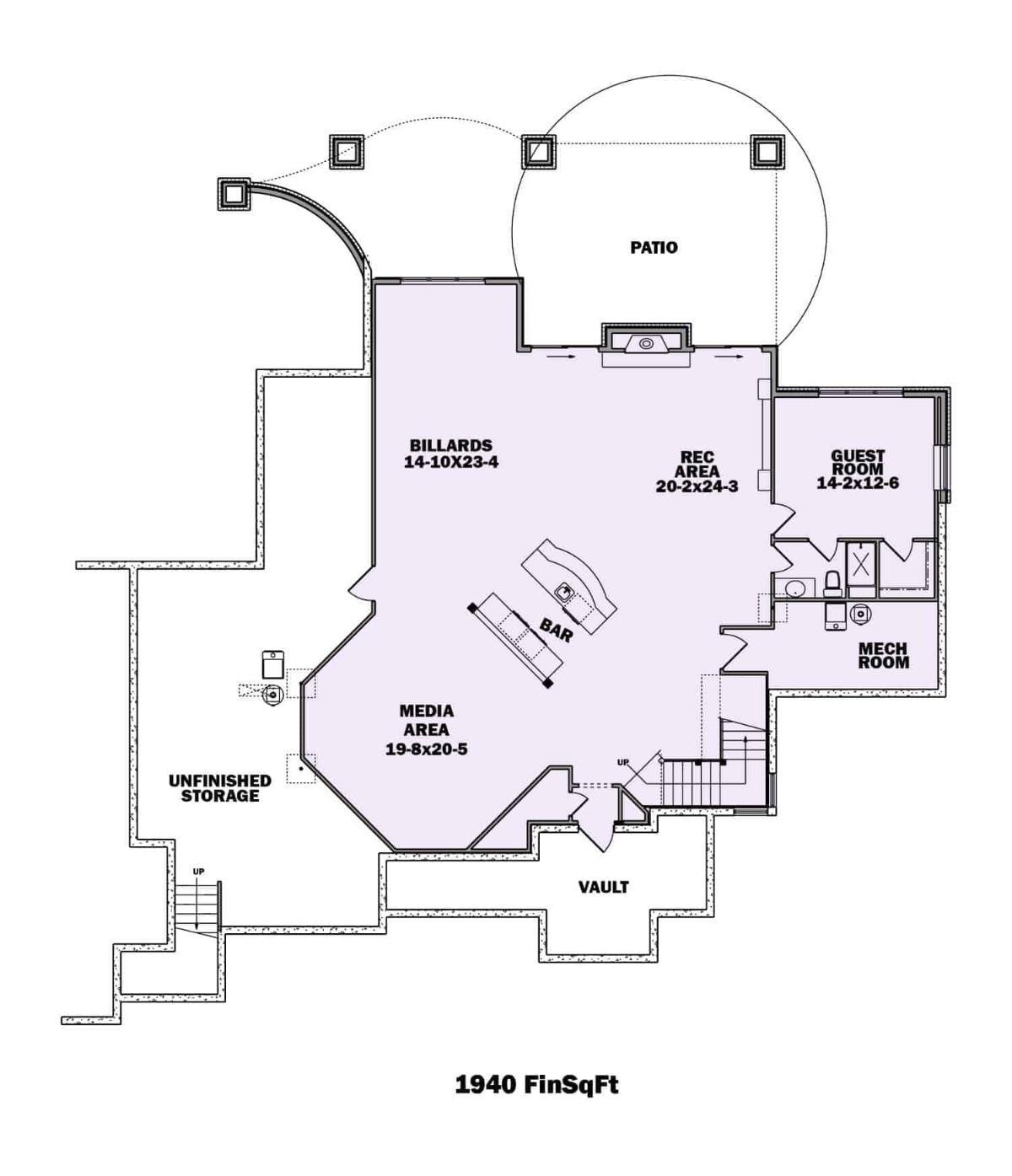 Explore the Versatile 1940 sq ft Basement with a Media Area and Bar