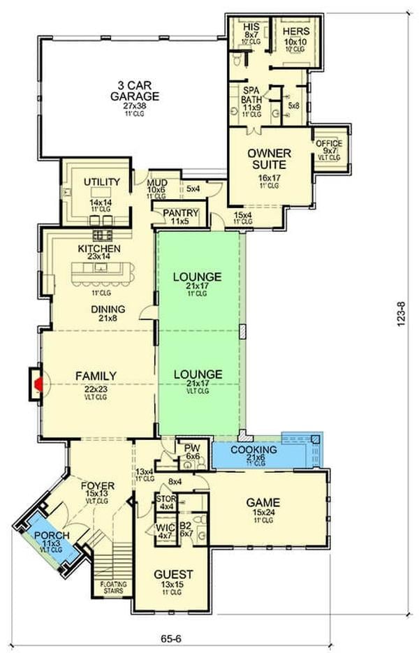 Expansive Floor Plan Featuring a Unique Owner Suite and Lounge Area