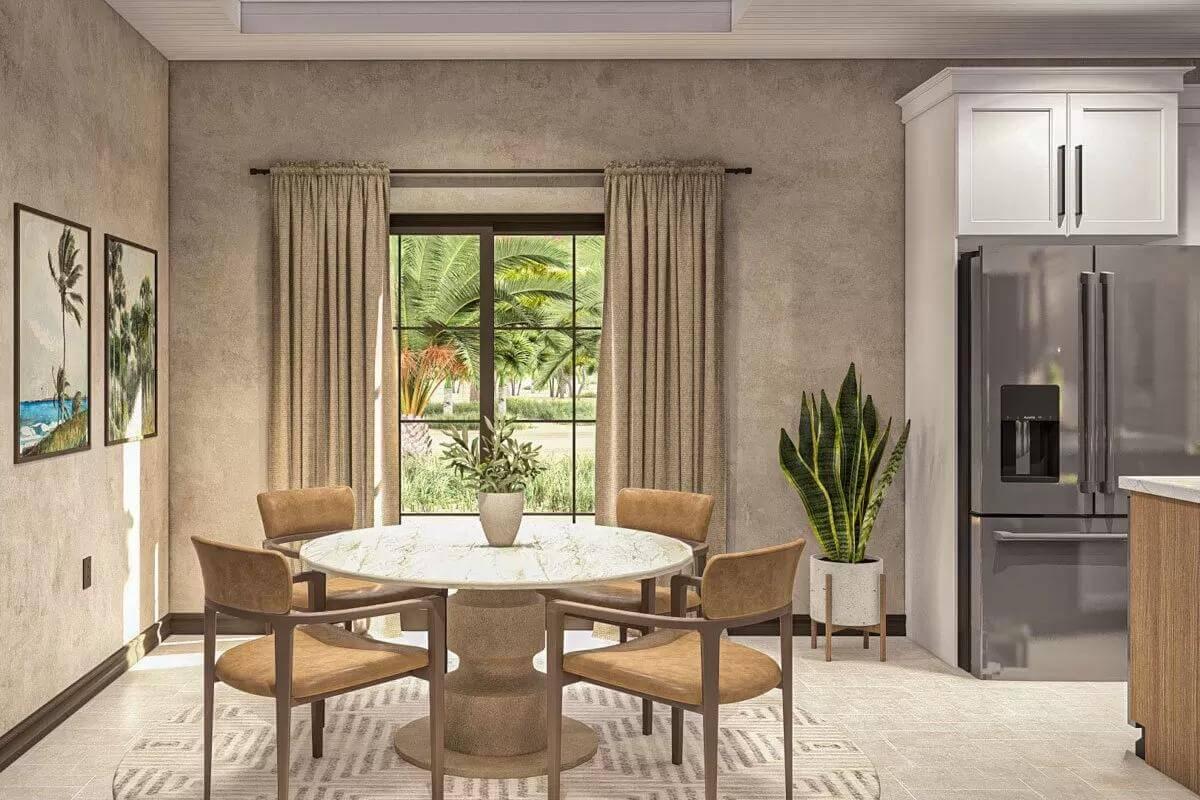Cozy Dining Nook with a View and Subtle Earth Tones
