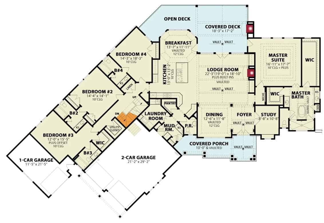 Explore This Spacious Layout with a Cozy Lodge Room and Two Decks
