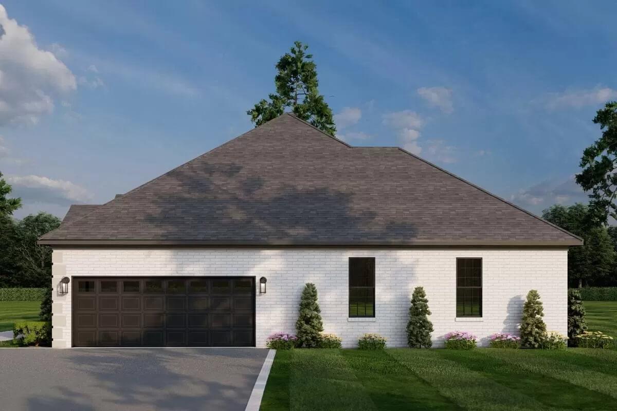 Clean White Brick Facade with a Subtle Modern Twist