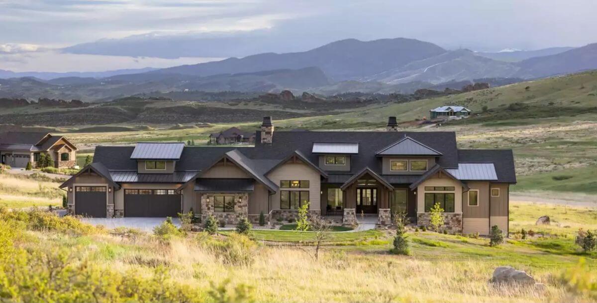 Mountain Retreat with Striking Gabled Rooflines