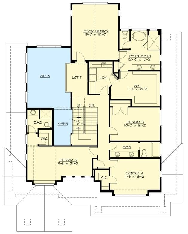 Exploring the Upper Floor: A Four-Bedroom Layout with a Master Suite Retreat