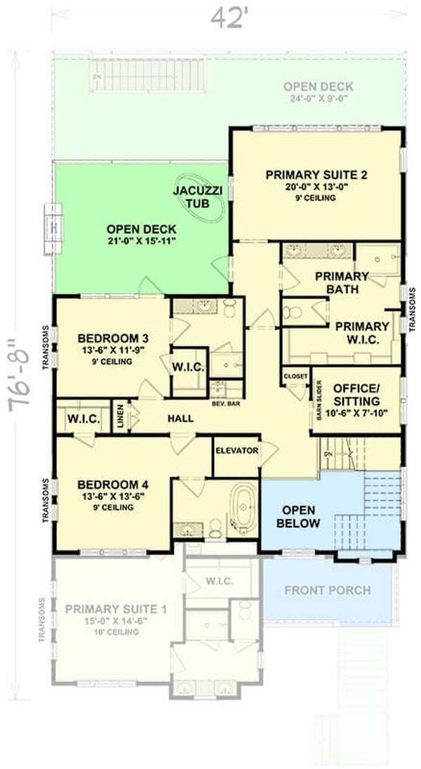 Explore The Practical Upper-Level Layout with Three Primary Suites