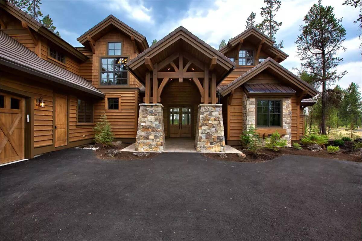 Wow, Check Out This Craftsman Facade With Stone and Timber Features