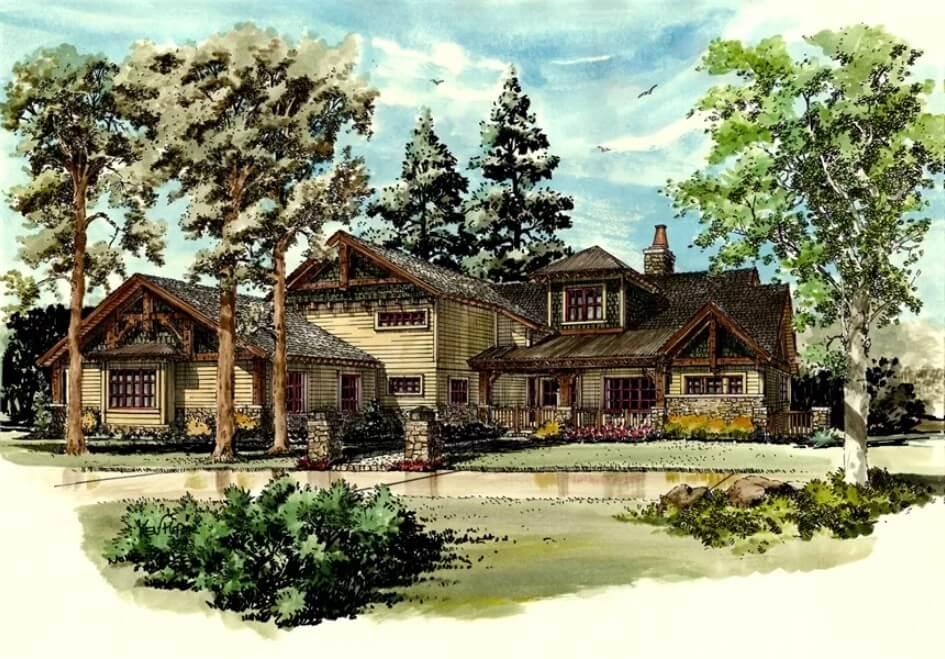Craftsman Elegance with Timber Gables and Thoughtful Landscaping