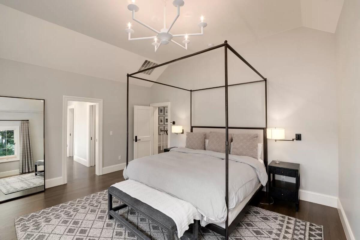 Sleek Canopy Bed in a Minimalist Bedroom Retreat