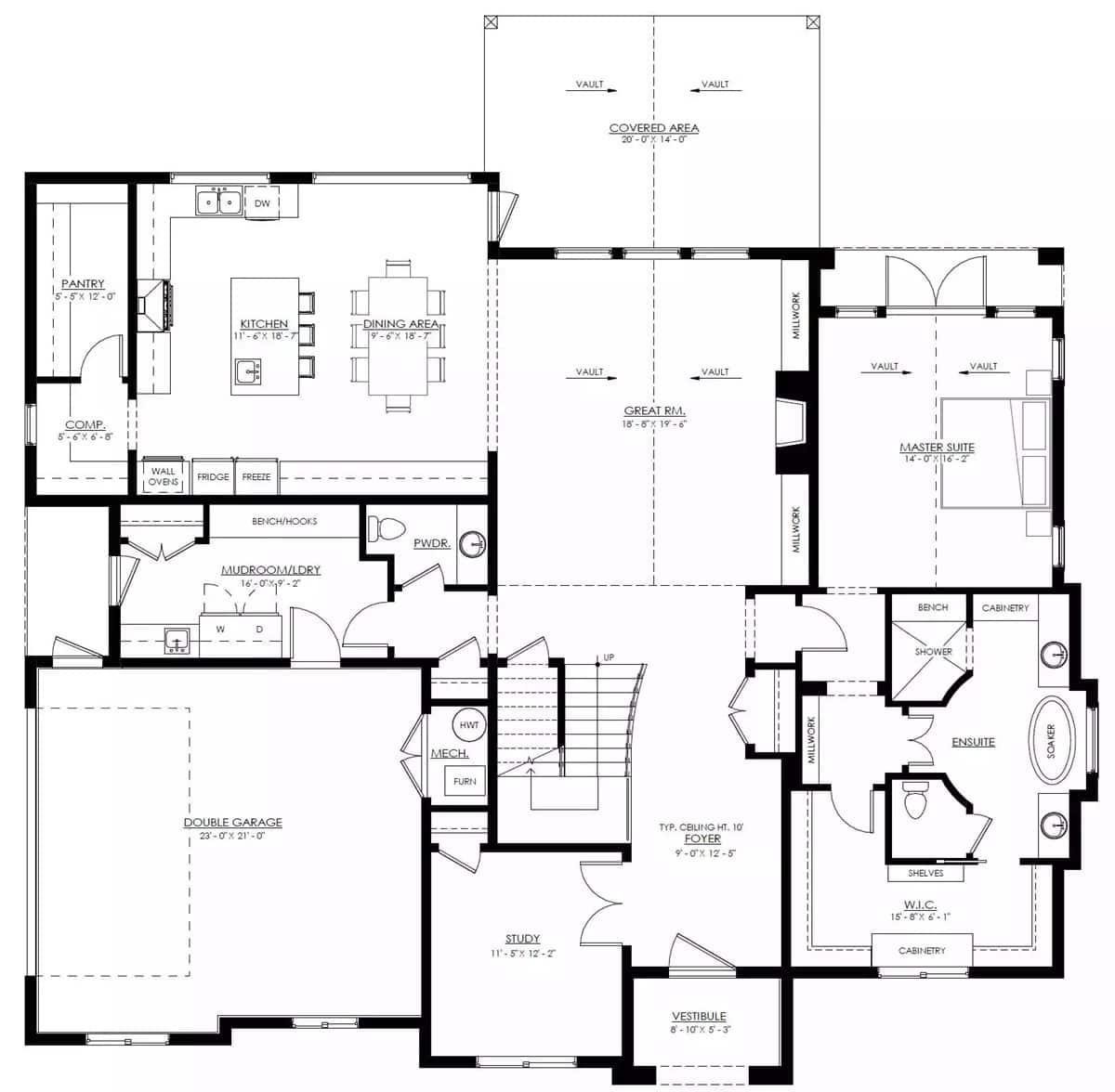 Explore the Open Flow from Kitchen to Great Room in This Floor Plan