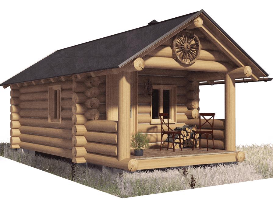 Charming Log Cabin with Rustic Porch for Relaxation