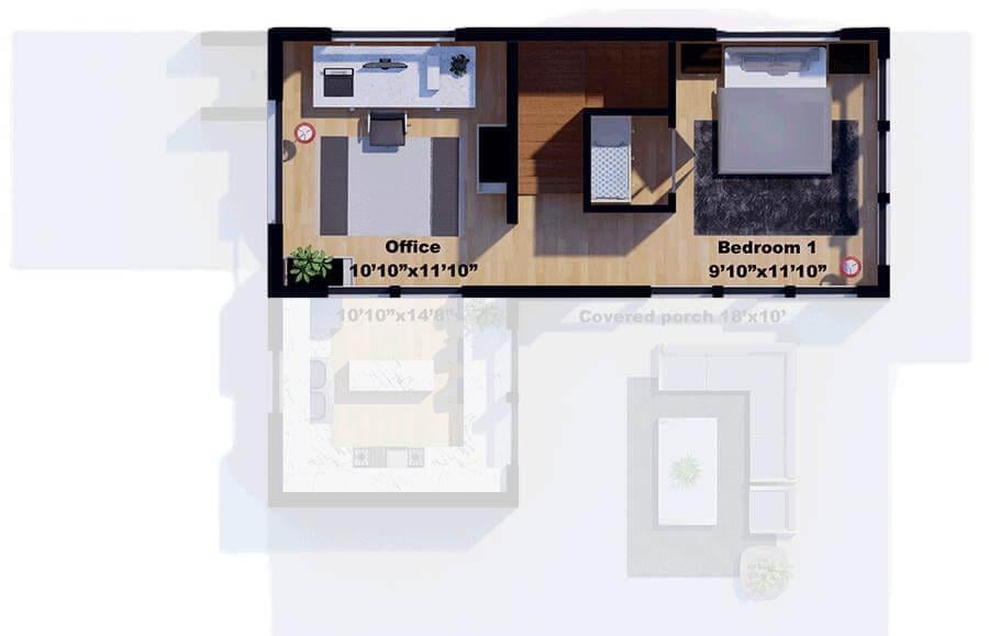Check Out This Functional Office and Bedroom Layout