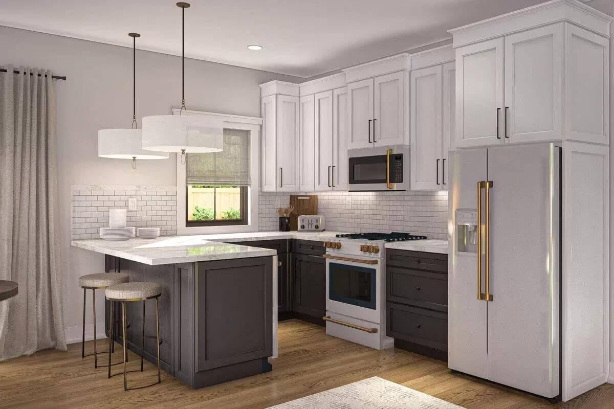Notice the Bold Contrast in This Classic Kitchen