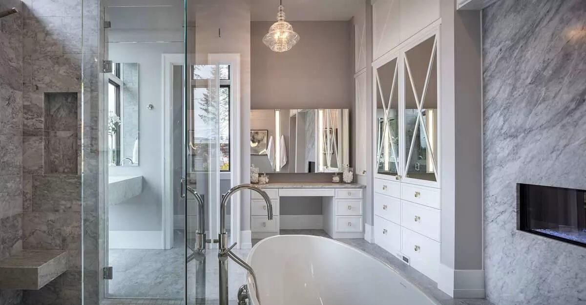 Take a Look at the Marble Details in This Luxurious Bathroom Retreat