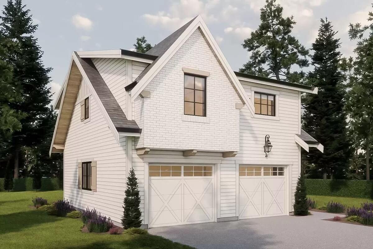 Take a Look at Those Sturdy Gables on This Craftsman Garage