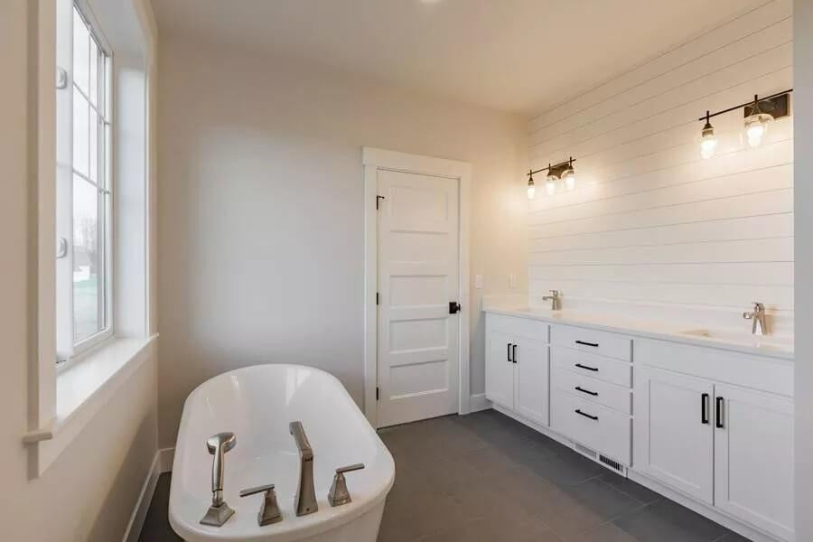 Freestanding Tub and Shiplap Walls: A Craftsman Bathroom Surprise